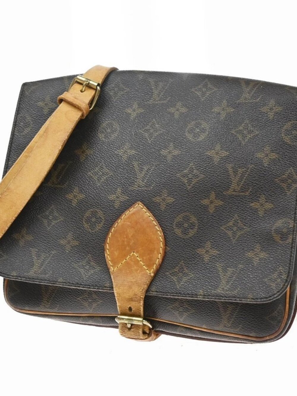 LOUIS VUITTON Cartouchiere GM Shoulder Bag Monogram Leather Brown M51252 34KD656